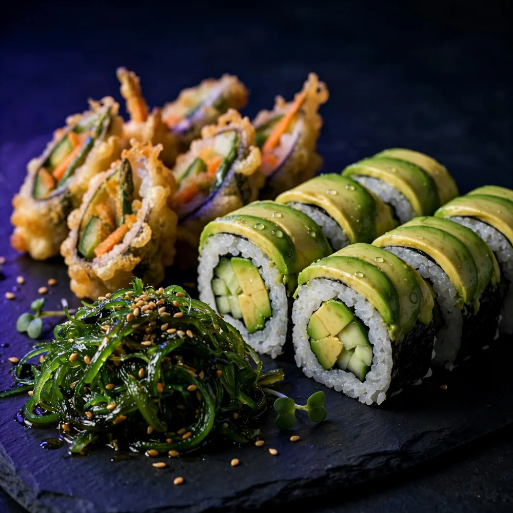 Vegetable maki pieces