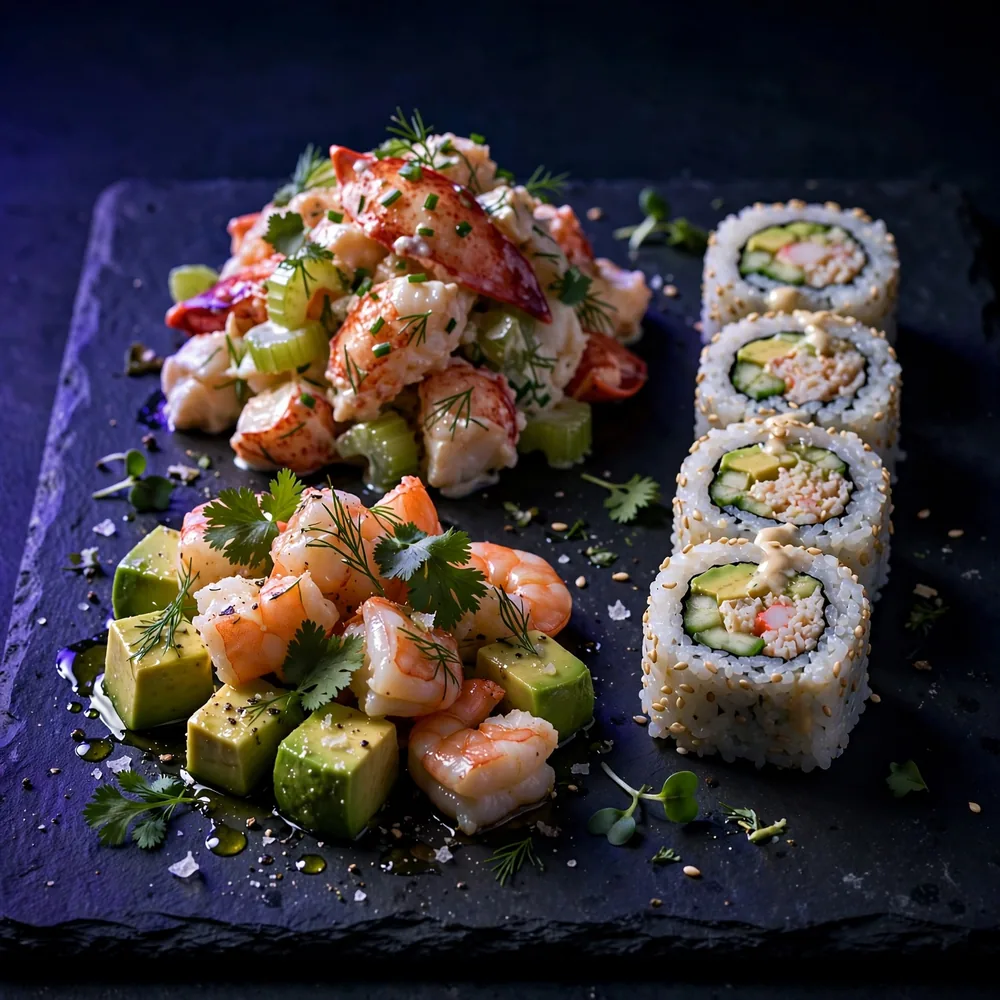 Seafood maki pieces